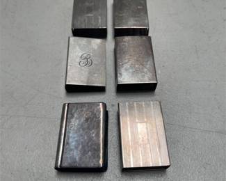 Six Sterling Silver Matchbox Covers, One International Sterling, B Monogram