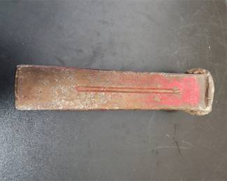 Red-Painted Wood Splitting Wedge with Raised Center Rib