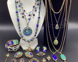 Joan Rivers, MMA, Avon & Premier Designs Blue and Green Jewelry Group