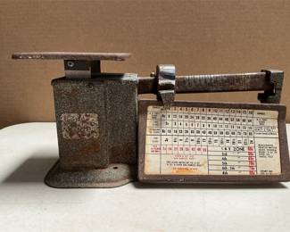 Triner Air Mail Accuracy Postal Scale with 1958 Rate Chart