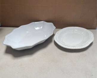 Tyler Florence for Mikasa Chef's White Oval Bowl and Italian Basketweave Dish