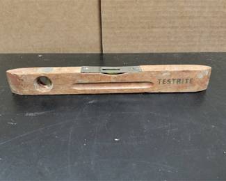 Testrite Wooden Torpedo Spirit Level with Metal Vial Plate