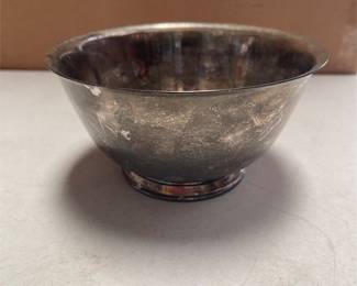 Silverplate on Brass Footed Paul Revere Reproduction Bowl