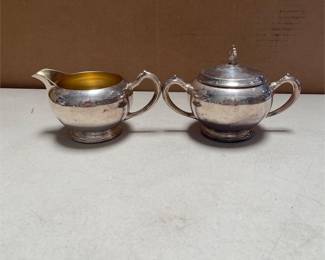 Home Decorators Inc. Silverplate Creamer and Lidded Sugar Bowl