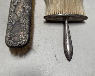 Gorham Repoussé Sterling Clothes Brush and R. Blackinton Sterling Whisk Brush