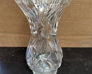 Hand-Cut Crystal Baluster Vase with Pinwheel and Fan Cuts