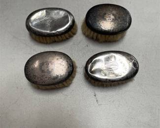 Wm. B. Kerr & Co. Sterling Brush Pair plus Two Other Sterling Brushes