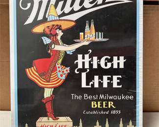 Desperate Enterprises Miller High Life Server Tin Sign