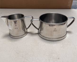 Avesta Swedish Stainless Steel Creamer and Sugar Bowl with Pennant Mark