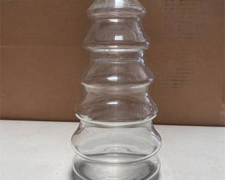 Clear Glass Christmas Tree Apothecary Candy Jar with Tree-Top Lid