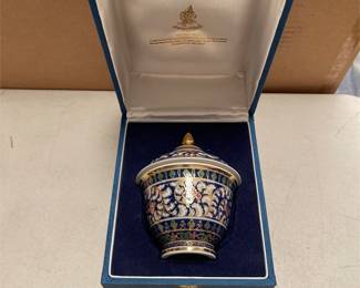 Narayana Phand Thai Benjarong Covered Bowl with Fitted Presentation Box