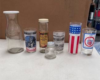 Trader Vic's Barbecue Mix Bottle, 1976 Kentucky Derby and Souvenir Glasses