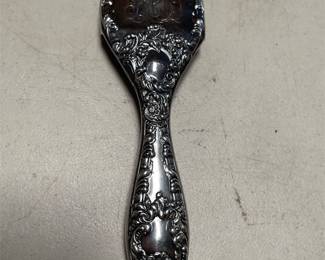 Unger Brothers Sterling Silver Repoussé Hair Brush Back, Monogrammed