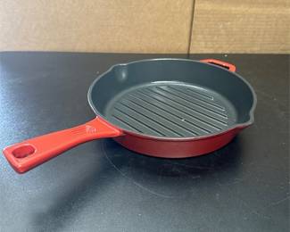 Zakarian by Dash Red Cast Iron Round Grill Pan