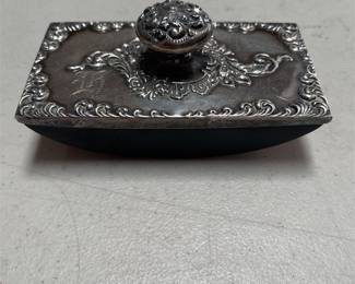 E.H.H. Smith Sterling-Mounted Rocker Ink Blotter with Scrollwork