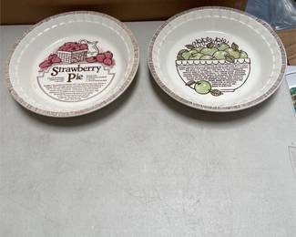 Royal China by Jeannette Apple and Strawberry Recipe Pie Plates