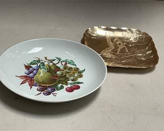 Naaman Israel Fruit Plate and Arthur Armour Butterfly Dish