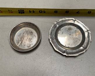 Plateria Guadalajara Mexico Sterling Scalloped Dish and Round Sterling Dish