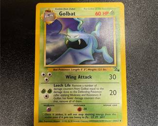 Pokémon TCG Golbat 34/62 Fossil Card, Unlimited