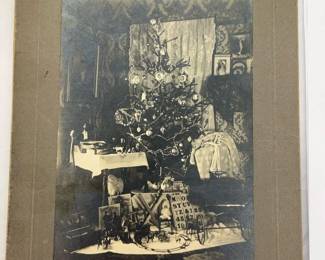 Mounted photograph, vintage christmas photo