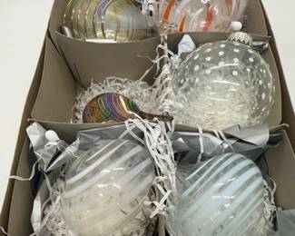  Hand blown globes, glass ornaments, glass orbs, decor, christmas ornament