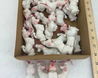 Plastic poodles, ornaments, decor