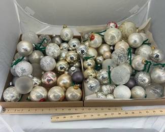 Silver White Champagne glass ornaments with storage box, christmas tree decor