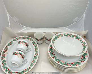 Holly pattern dishes Christmas dinnerware