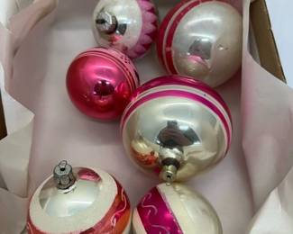 Pink glass globes