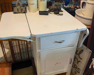 Old enamel kitchen cabinet 
