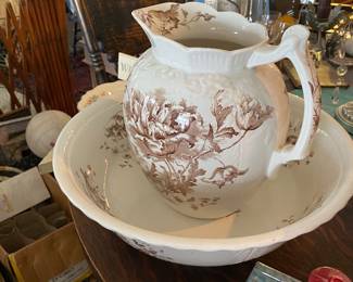 Old ironstone pitcher & bowl 