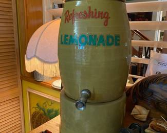 Old crock lemonade dispenser