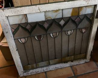 Antique stained glass window 