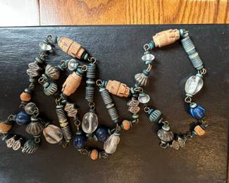 Eclectic Mixed-Media Costume Necklace
