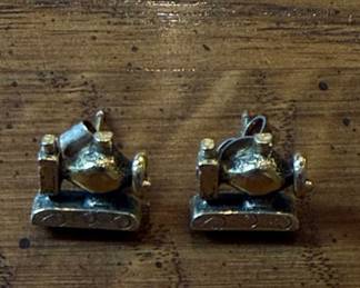 Sterling Silver Sewing Machine Stud Earrings