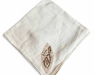 Vintage Embroidered Linen Handkerchief