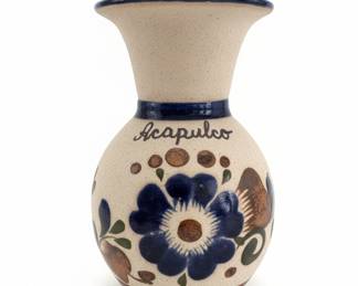 Vintage Mexican Pottery Acapulco Souvenir Vase