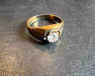 Vintage Brass Solitaire Fashion Ring