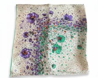 Vintage Japanese Pure Silk Floral Scarf