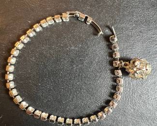 Weiss Rhinestone Tennis Bracelet with Ball Charm