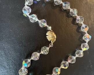Vintage Aurora Borealis Crystal Bead Necklace