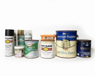 Assorted Household Paints and Finishing Supplies Collection