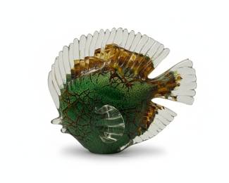 Murano Style Art Glass Fish Sculpture