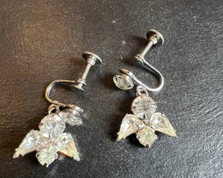 Vintage Rhinestone Screw-Back Earrings
