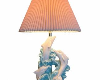 Vintage Dolphin Figural Table Lamp