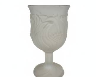 Vintage Avon Flower Frost Frosted Glass Goblet