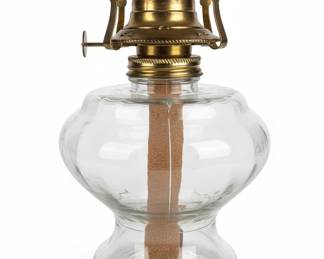 Vintage Clear Glass Oil Lamp Base