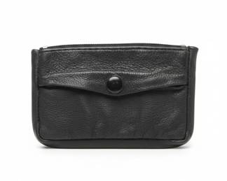 Vintage Leather Coin Purse with Exterior Pocket