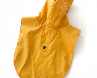 Yellow Pet Raincoat with Paw Print Emblem
