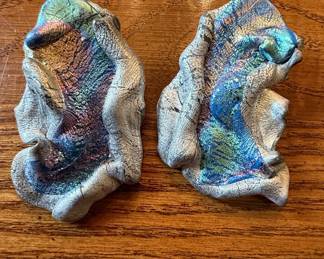 Artisan Iridescent Dichroic Glass and Metal Earrings